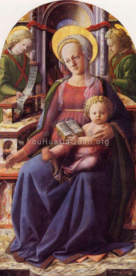 Madonna and Child enthroned with two Angels - 菲利皮诺·利比